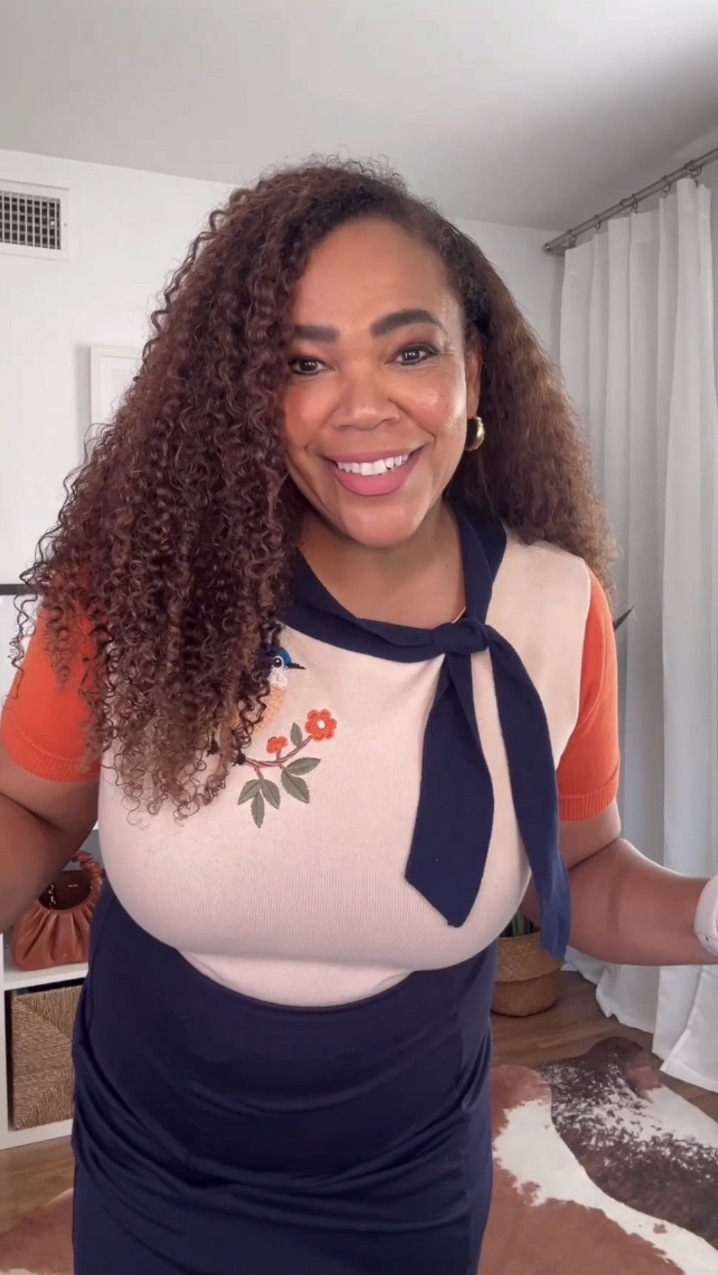 Super cute vintage vibes right here with this @oxknit sweater on @amazon Use promo code IB0FNVE5 for a 15% discount‼️Wearing a large. 

This is from my weekly styling and shopping 🛒 @amazonlive livestream show 📺 on my @amazon storefront.  I share styling tips, deals, and exclusive promo codes. Go to the link 🔗 in bio to follow me on Amazon and to get notifications of when I go live!