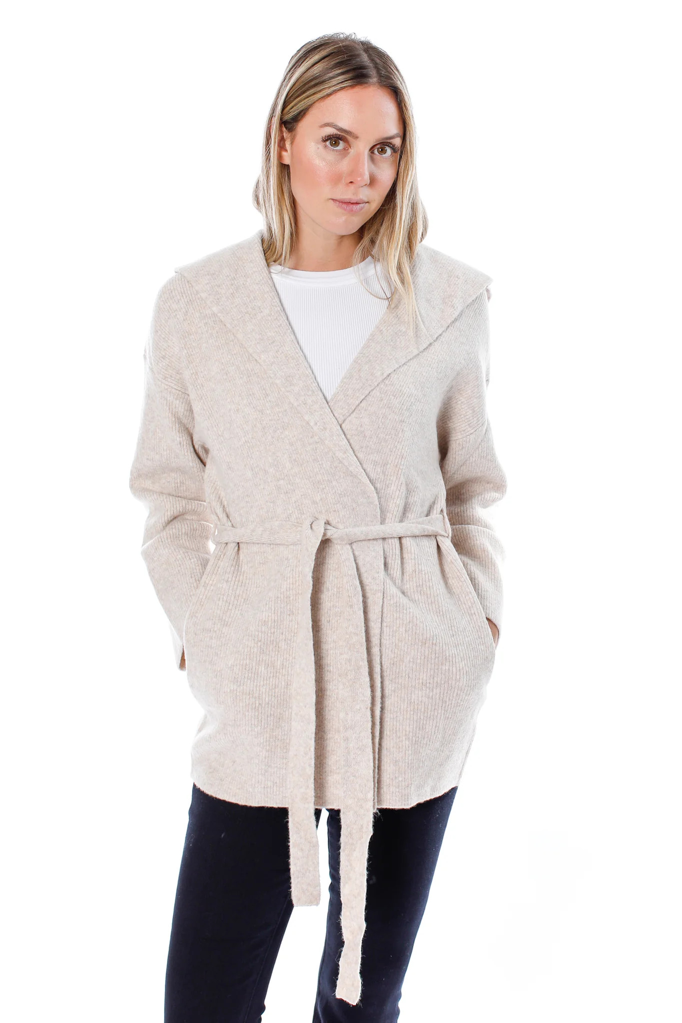 Maggie Shawl Collar Belted Cardigan | Shop Common Thread