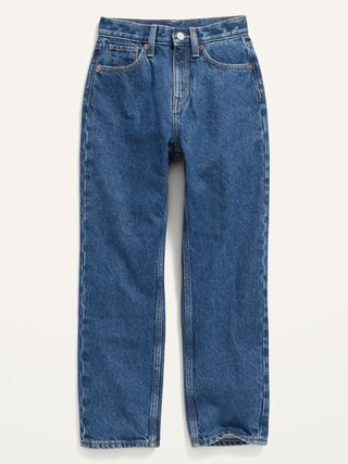 High-Waisted Slouchy Straight Medium-Wash Jeans for Girls | Old Navy (US)
