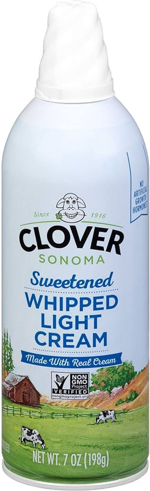 Clover Sonoma Sweetened Light Whipped Cream, 7 OZ | Amazon (US)