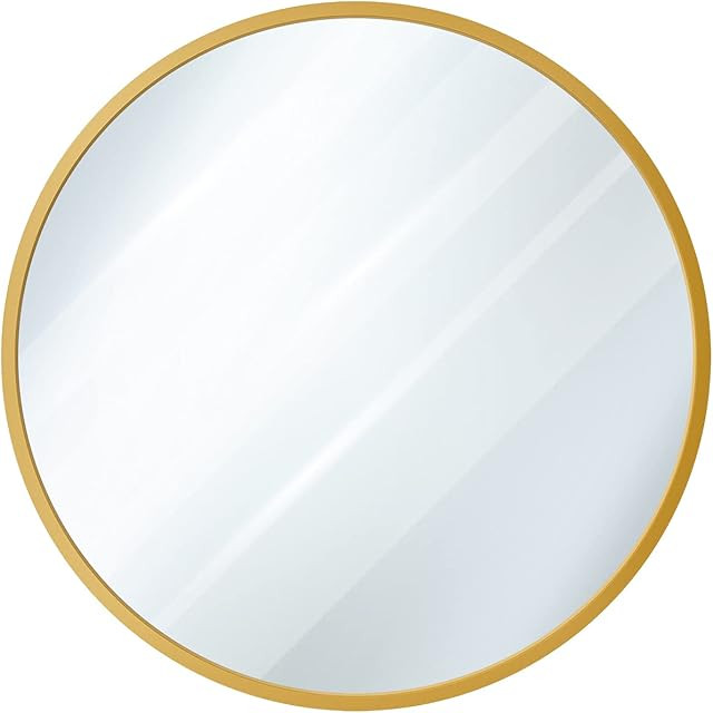 Gold Circle Wall Mirror 36 Inch Round Wall Mirror for Entryways, Washrooms, Living Rooms and More... | Amazon (US)