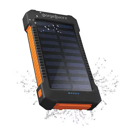 Chargeworx 10000Mah Premium Solar Power Bank with Dual USB Ports, One Size, Black | JCPenney