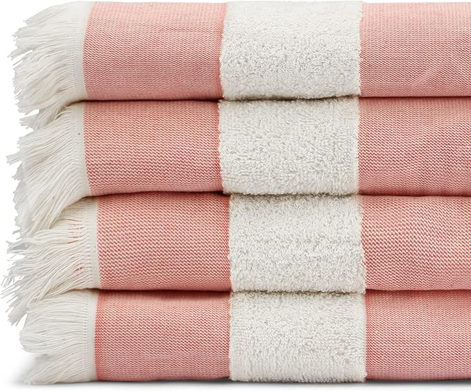 Black & White Brands Set of 4 Turkish Beach/Pool Towels. 100% Organic Turkish Cotton, Stylish and... | Amazon (US)