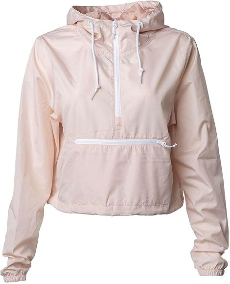 Independent Trading Co. - Women's Lightweight Quarter-Zip Pullover Crop Windbreaker - EXP64CRP | Amazon (US)