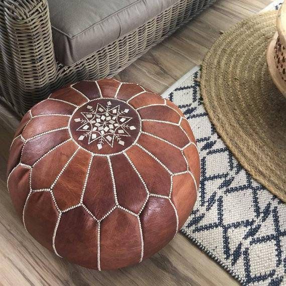 Moroccan Pouf 100% Leather, hight Quality Ottoman Ottoman pouff stool, Footstool, several colors ... | Etsy (US)
