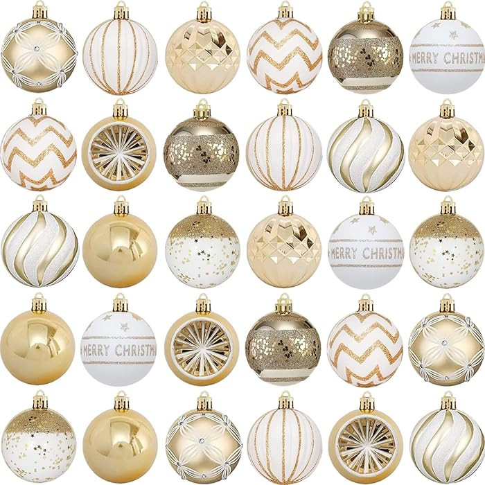 30 pcs Christmas Ball Ornaments Shatterproof Christmas Tree Decorations Tree Balls for for Xmas H... | Amazon (US)