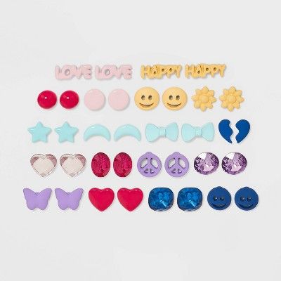 Girls' 18pk Butterfly Studded Earrings - Cat & Jack™ | Target