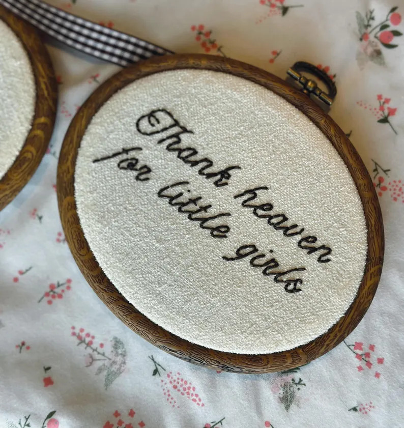 Hand Embroidered Hoop, Thank Heaven for Little Girls, Thank Heaven for Little Boys,baby Nursery D... | Etsy (US)