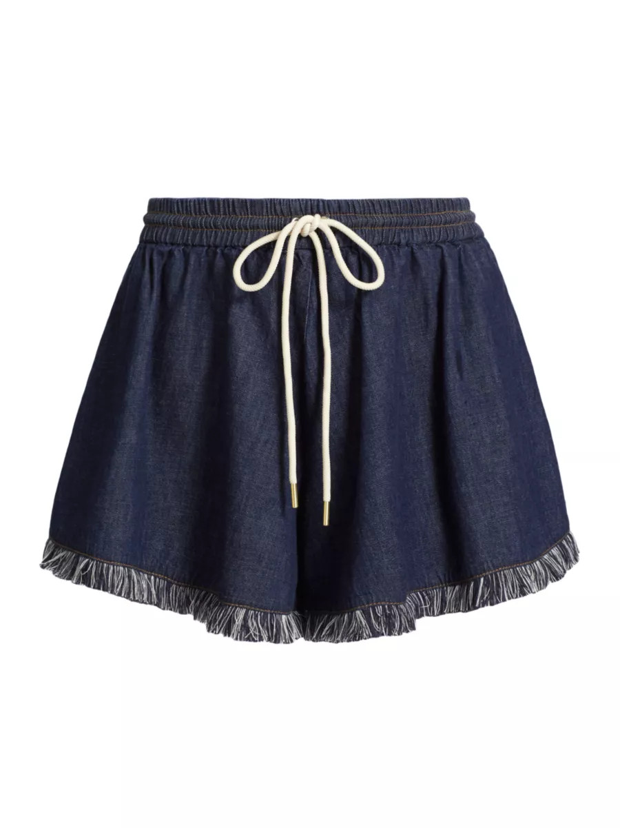 Rhiannon Fringed Denim Shorts | Saks Fifth Avenue
