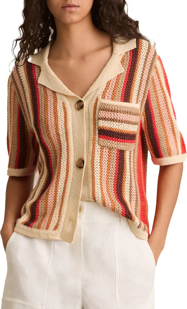 Reiss Candy Stripe Knit Camp Shirt | Nordstrom | Nordstrom