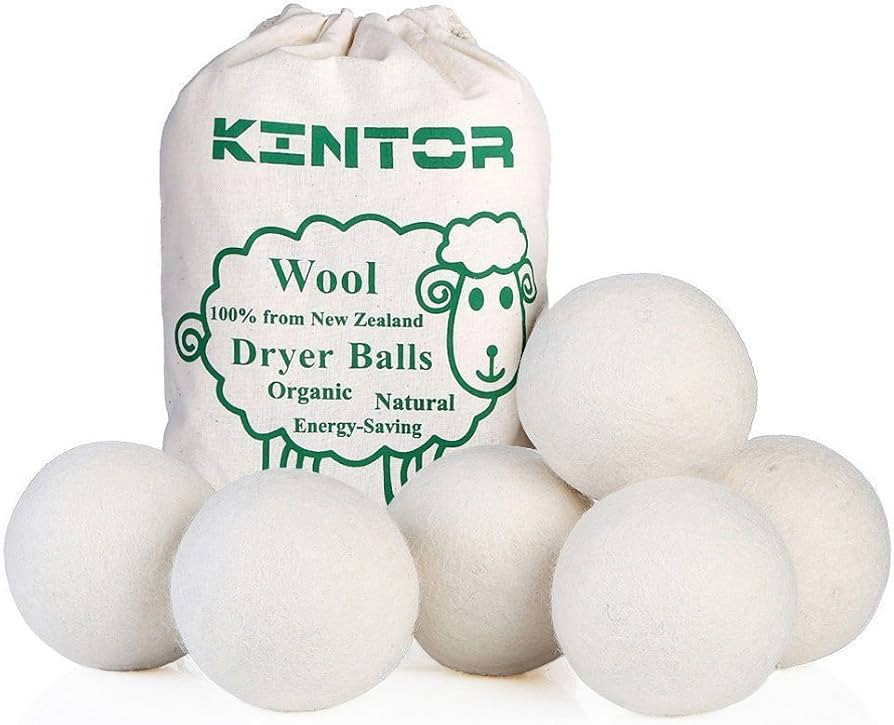 KINTOR Wool Dryer Balls XL 6 Pack 2.95", 100% New Zealand Wool Organic Fabric Softener, Hypoaller... | Amazon (US)