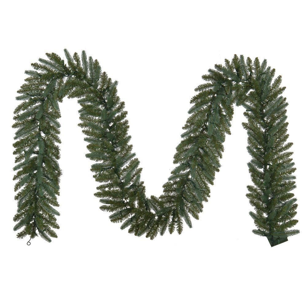 Home Accents Holiday 12 ft. Battery Operated Pre-Lit LED Artificial Meadow Fir Garland with 400 Tips | The Home Depot