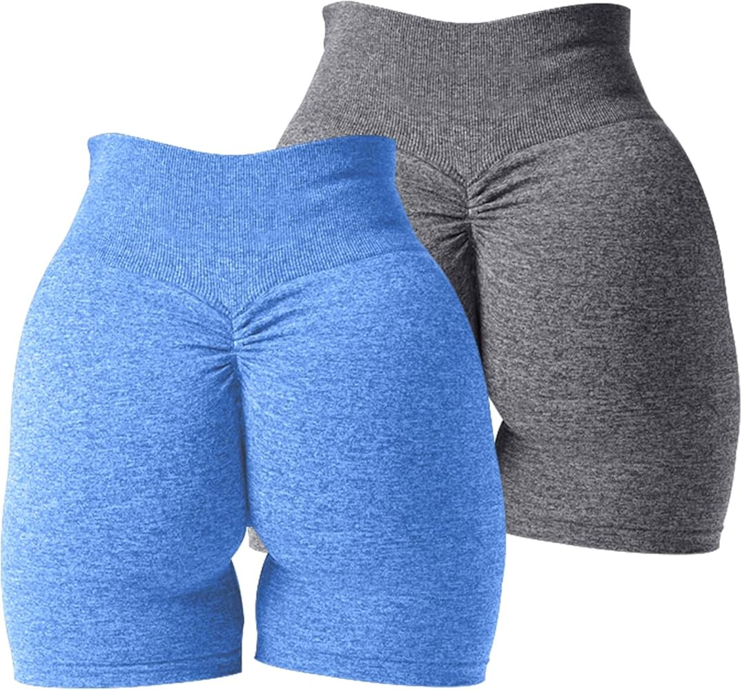 VOFANK 2 Piece Womens Workout Shorts Scrunch Butt Lifting High Waisted Seamless Gym Yoga Running ... | Amazon (US)
