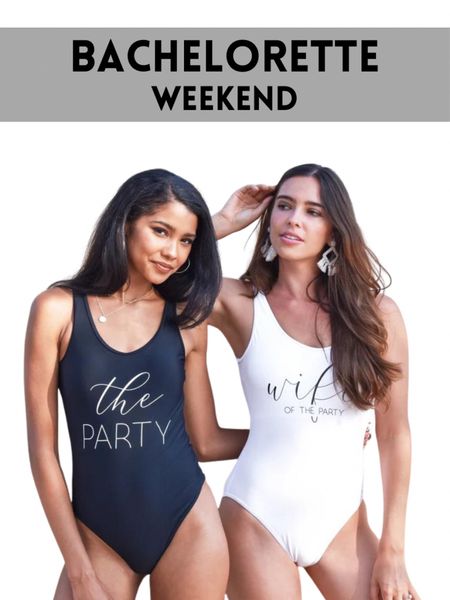 Beach bachelorette party. Bride swimsuit. Bridesmaid swimsuit. Bachelorette Swimsuits. Wife of the Party Swimsuit. Bride to be Swimsuit. One Piece Bachelorette Swimsuits

#LTKswim #LTKparties #LTKfindsunder50