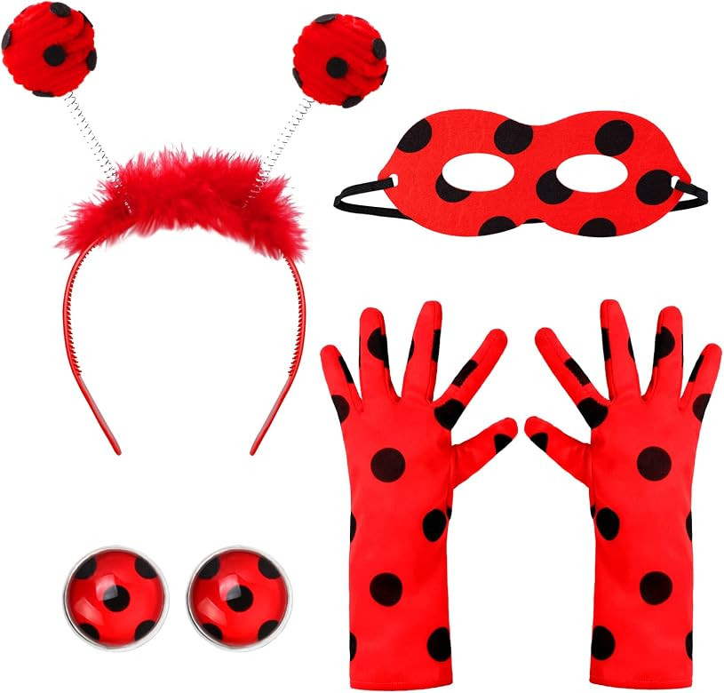Yewong Ladybug Bopper Antenna Headband Ladybug Wings and Masks Ladybug Costume Set for Kids Hallo... | Amazon (US)