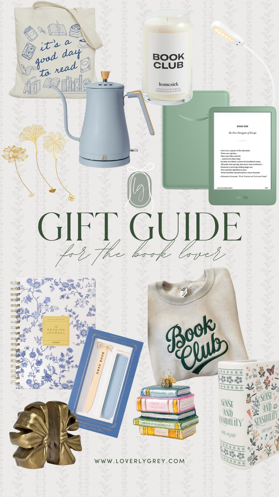 Gift guide for the book lovers in your life! If you can’t say enough good things about the kindle for your fellow book lovers! I also love the book club candle, blue yea kettle, and notebook. Perfect gifts for the book lovers in your life! 

#LTKSeasonal #LTKHoliday #LTKGiftGuide