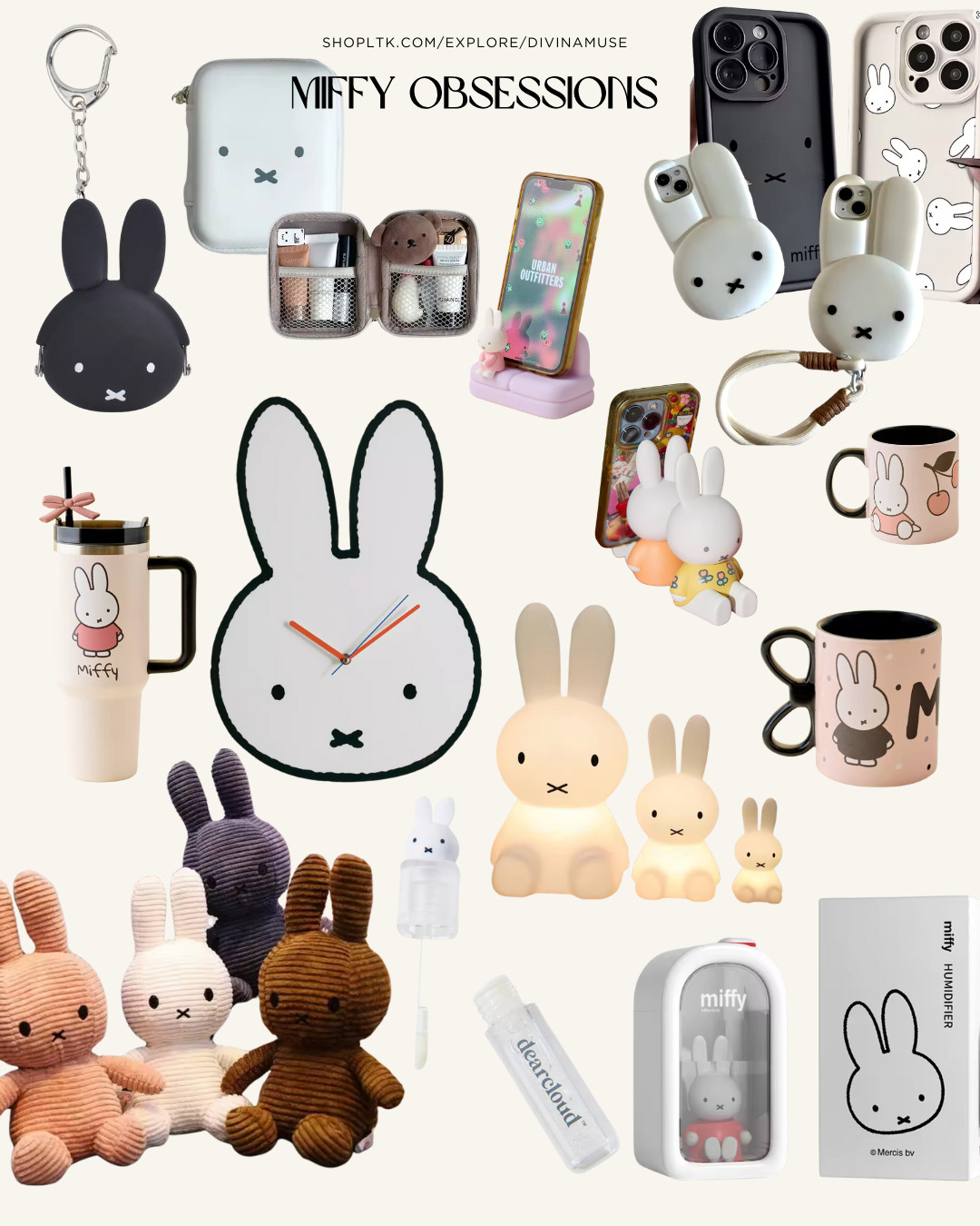 Miffy stationary and home goods for the Miffy obsessed 🐰 high and low priced finds 🐇 ✨ miffy phone cases, charms, tablet and phone stand, storage protective pouch, miffy mugs, clocks, tumblers, miffy lights, diffusers, and ribbed miffy plush toys in many colours. I also found a Miffy lip gloss! How cute?! Also makes great gifts for the Miffy-obsessed friends.  

 #LTKGiftGuide #LTKHome #LTKFindsUnder50