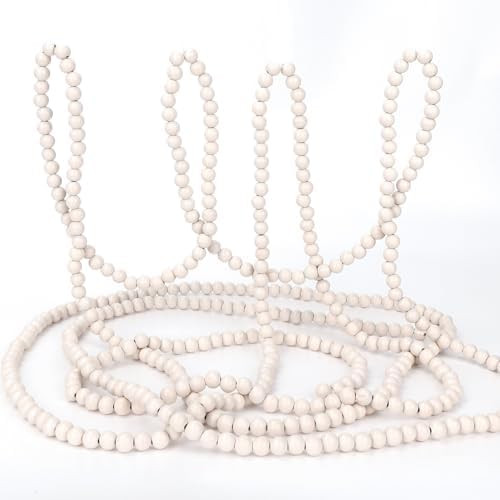 16 Feet Christmas Wooden Beads Garland, Vintage Christmas Tree Bead Garland Farmhouse Fall Decor ... | Amazon (US)