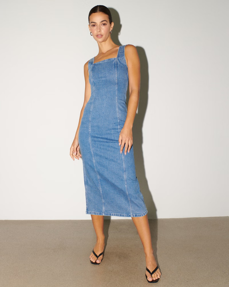 Denim Midi Dress | Abercrombie & Fitch (US)