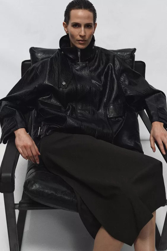 OVERSIZE LEATHER EFFECT JACKET ZW COLLECTION | Zara UK