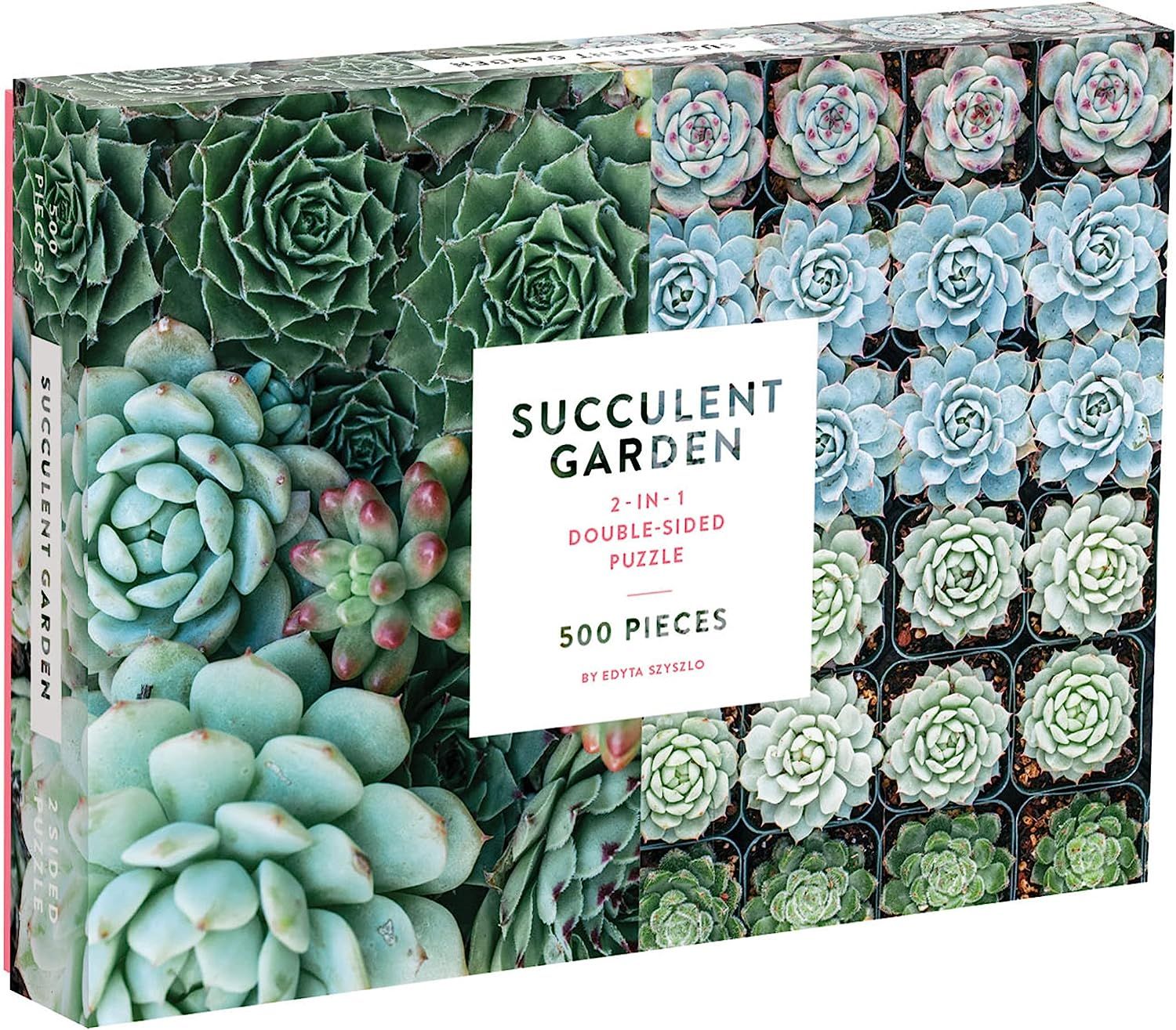 Galison Succulent Garden 500 Piece Double Sided Jigsaw Puzzle for Adults and Families, Fun Family... | Amazon (US)