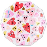 Valentine's Day Plates | Pack Of 8 Happy Be My Valentine Xoxo Red & Pink Heart Party | Etsy (US)