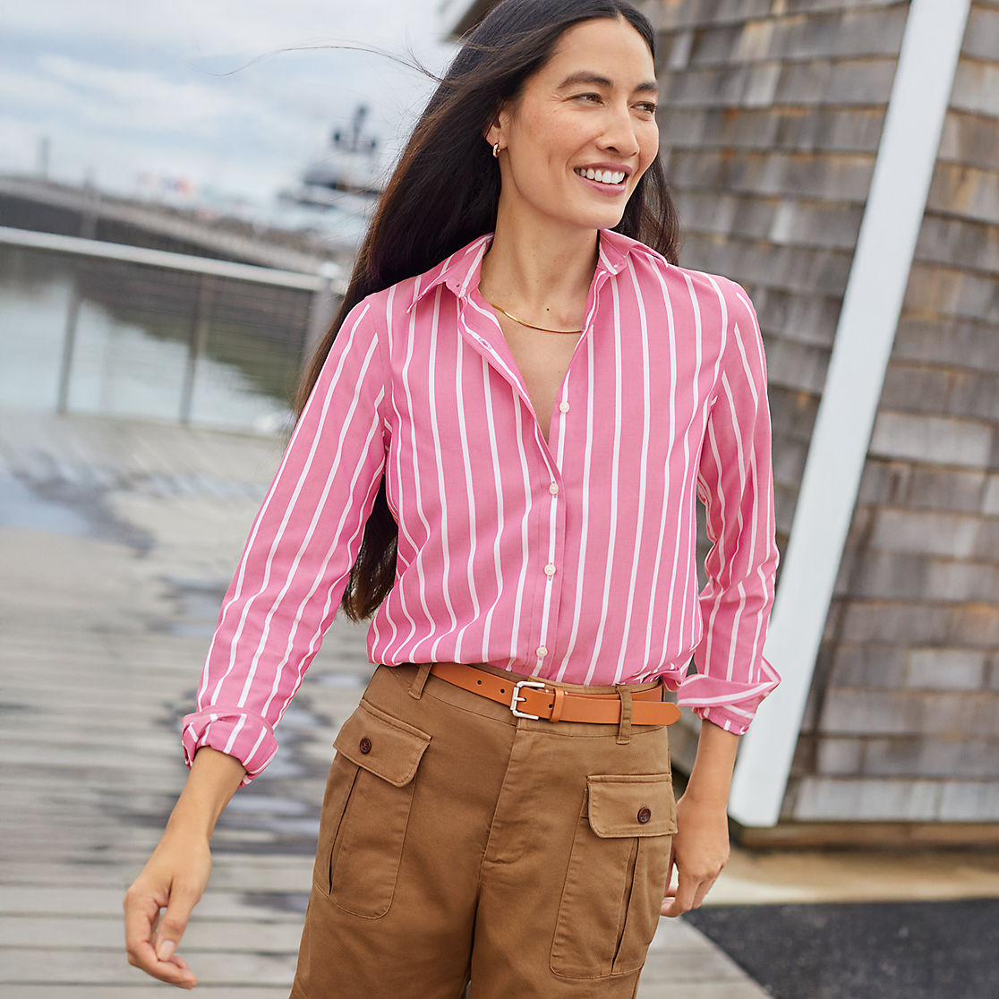 Women's No Iron Button Front Shirt | Lands' End (US)