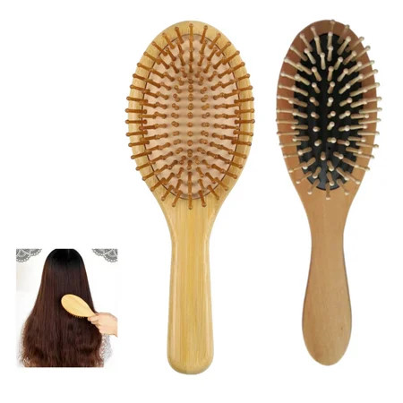 Wooden Bristle Hair Brush is a Wood Brushes with Wooden Bristles can Stimulate Scalp Natural Wooden Hairbrush Massage Scalp Thick/Thin/Dry/Curly Hair For Women Men and Kids(2 Pack ) | Walmart (US)