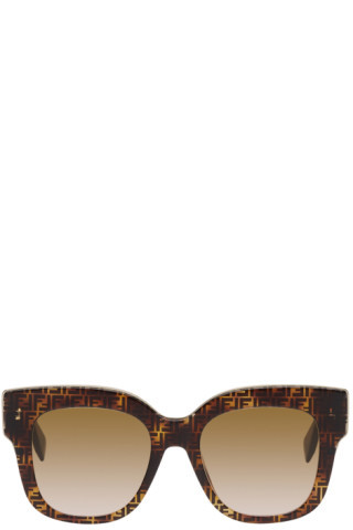 Tortoiseshell FF Square Sunglasses | SSENSE