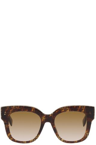 Tortoiseshell FF Square Sunglasses | SSENSE