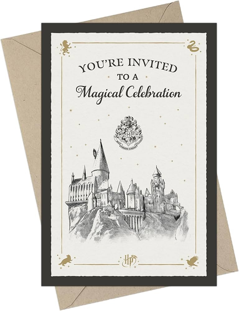 CON*QUEST Harry Potter Hogwarts Castle Fill-in-the-Blank Invitation & Envelope Box Set, Includes ... | Amazon (US)