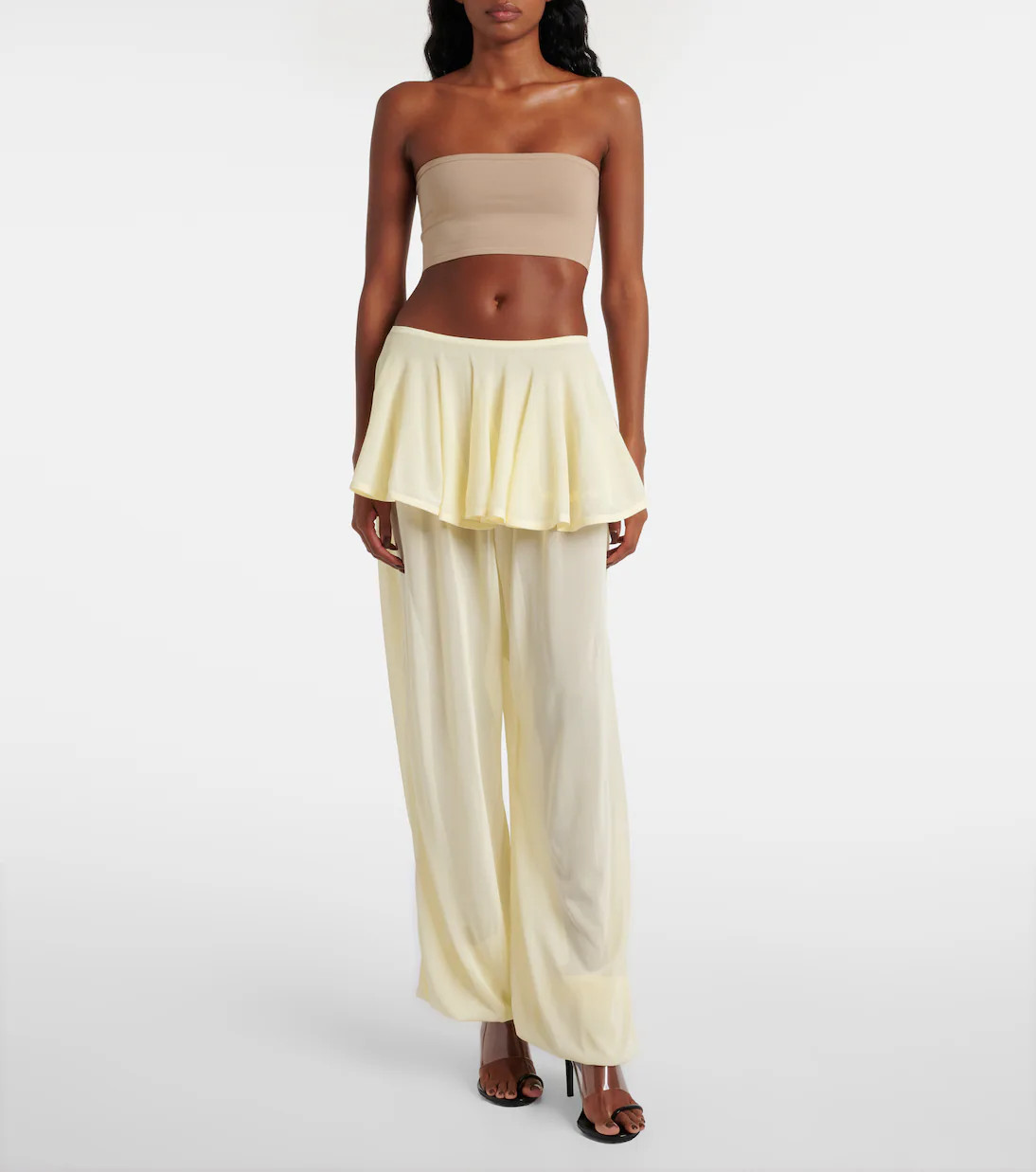 Mid-rise semi-sheer wide-leg pants | Mytheresa (US/CA)