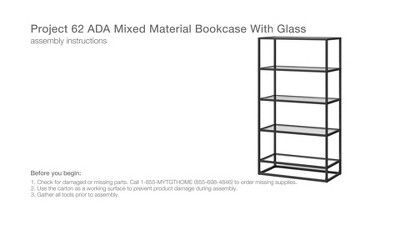 5 Shelf Ada Bookshelf with Glass Shelves and Metal Frame - Project 62™ | Target
