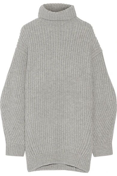 Acne Studios - Isa Ribbed Wool Turtleneck Sweater - Gray | NET-A-PORTER (UK & EU)