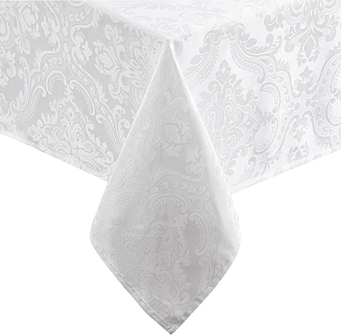 Elrene Home Fashions Caiden Elegance Damask Waterproof, Stain & Wrinkle Resistant Fabric Tableclo... | Amazon (US)