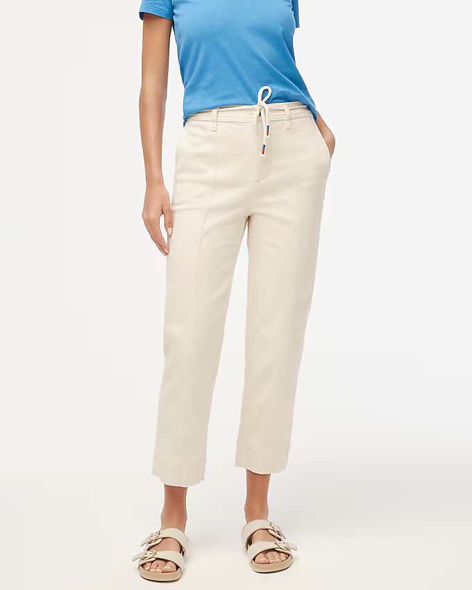 Seamed straight-leg jean in all-day stretch with rope-tie waist | J.Crew Factory