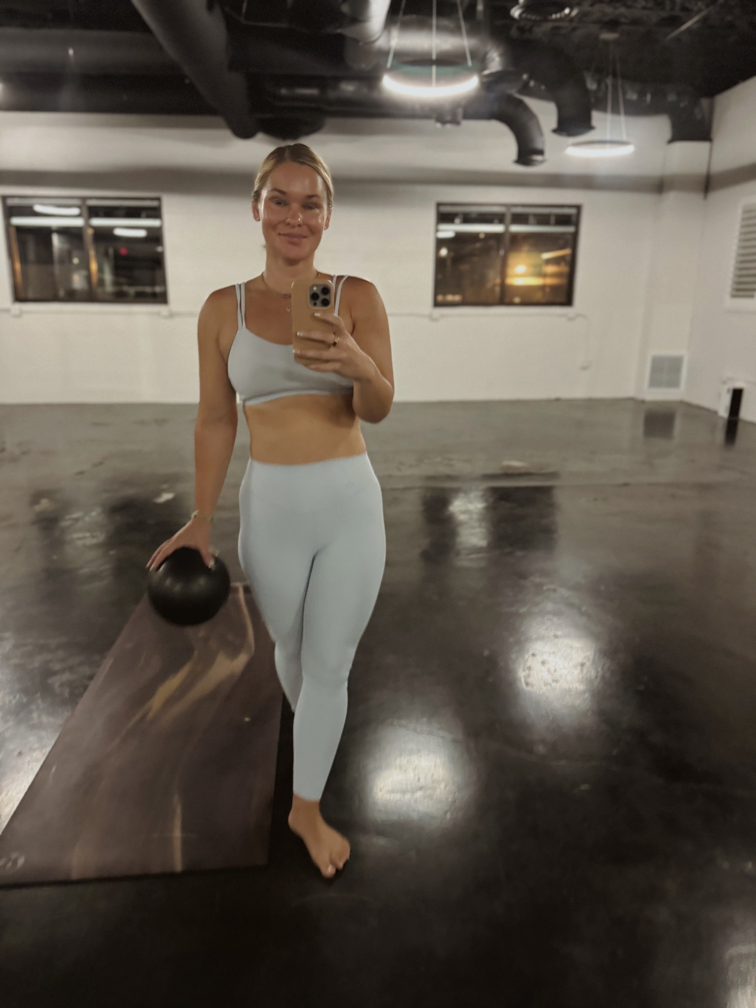 Morning mood: mat, ball, flow. 