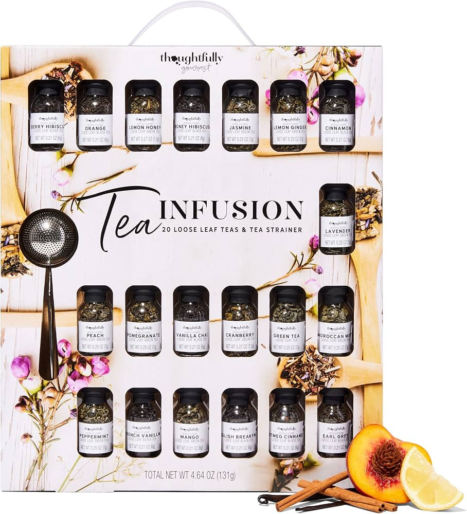 Thoughtfully Gourmet, Tea Infusion Kit Gift Set, Includes 20 Uniquely Flavoured Loose Leaf Teas A... | Amazon (UK)