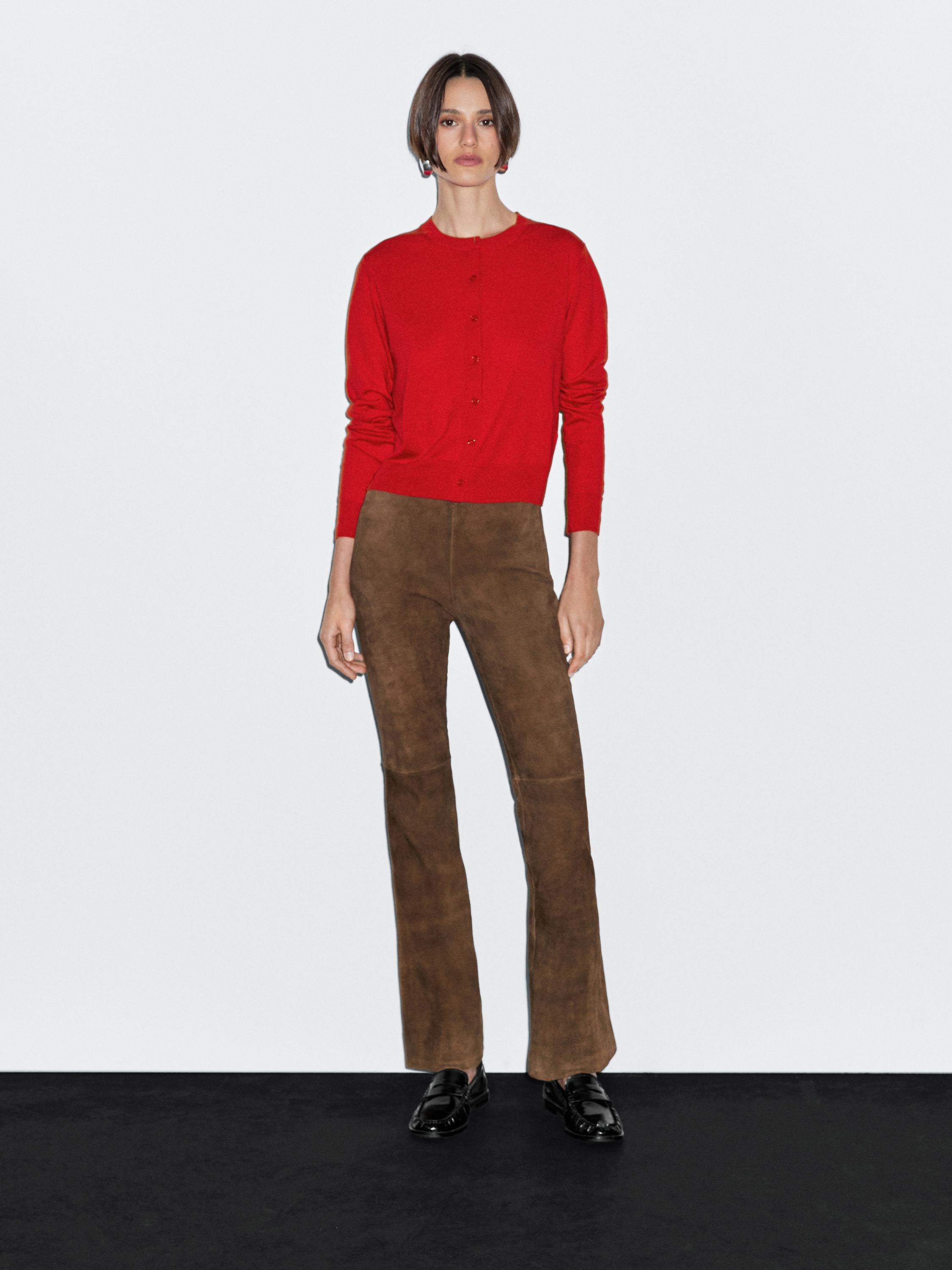 Strickcardigan aus Wollmischgewebe mit Rundausschnitt | Massimo Dutti DE