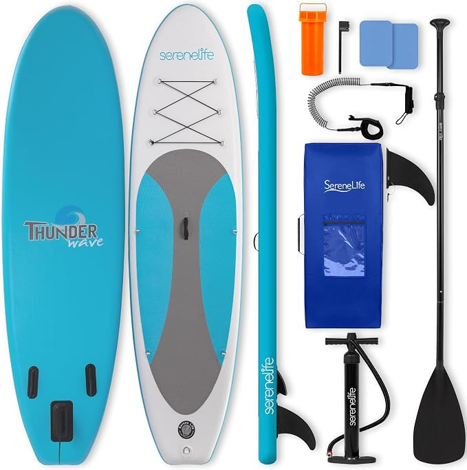 SereneLife 10’ Inflatable Stand Up Paddle Board with Premium SUP Accessories - Wide Stable Desi... | Amazon (US)