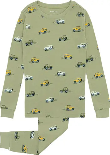 Petit Lem Kids' Jeep Print Fitted Organic Cotton Two-Piece Pajamas | Nordstrom | Nordstrom