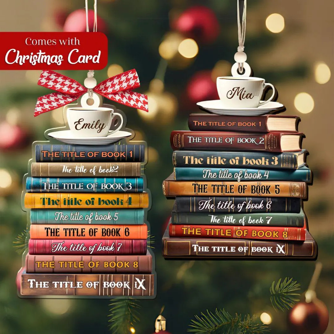 Personalized Christmas Book Name Ornament, Book Lover Gift, Bookworm Gifts, 2024 Christmas Orname... | Etsy (US)
