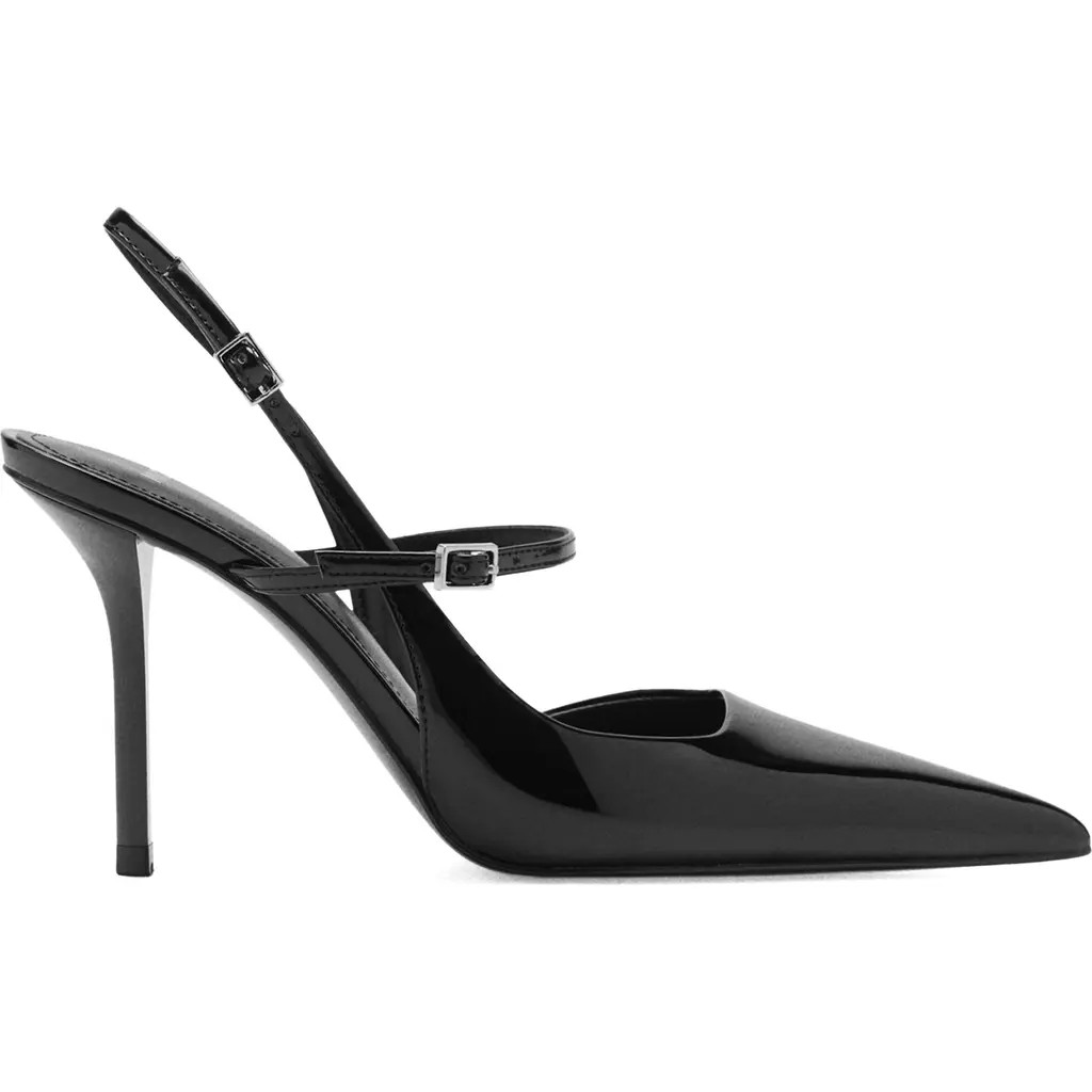 MANGO Noom Slingback Pointed Toe Pump in Black at Nordstrom, Size 6Us | Nordstrom