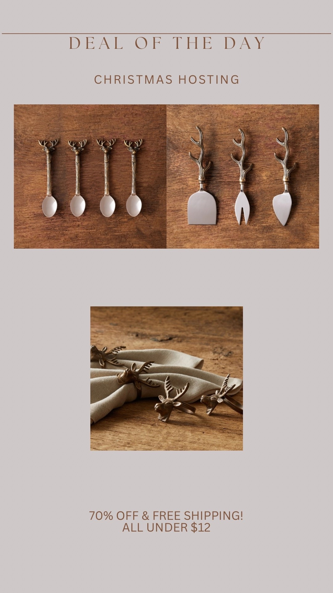 I found these gorgeous arhaus stag hosting must haves 70% off!!! Appetizer spoons set, cheese cutting set, and napkin rings! 

#LTKfoodie #LTKHoliday #LTKSeasonal