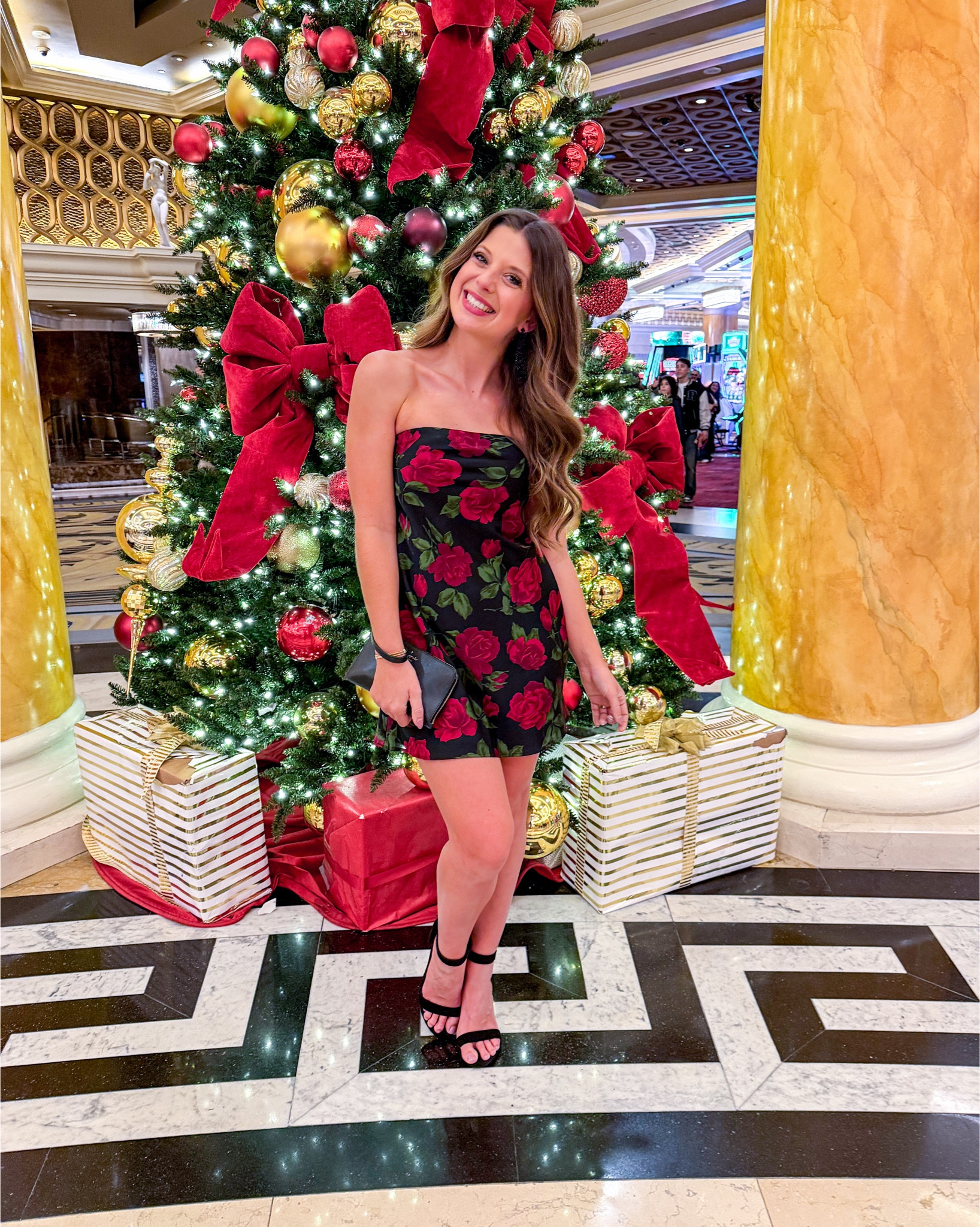 Black and red floral mini dress from Show Me Your Mumu  - on sale!✨ Love the versatility of this and excited to also pair this with tights and boots for a warmer winter look.

#LTKPetite #LTKHoliday #LTKSaleAlert
