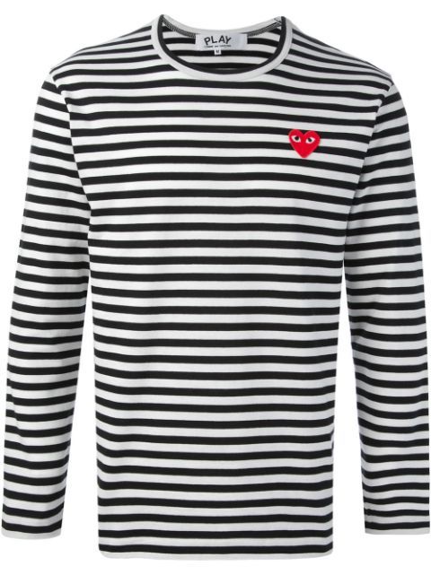 embroidered heart striped T-shirt | FarFetch US