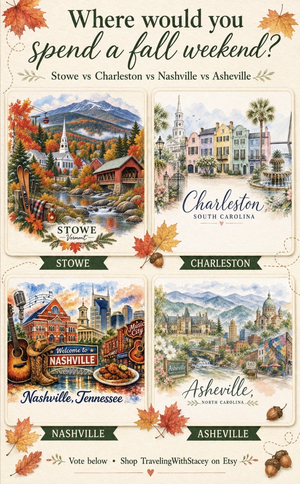 I have been to 3 of these so Stowe it is! Where do you want to travel during September?

#LTKTravel #LTKOver40 #LTKdayinmylife