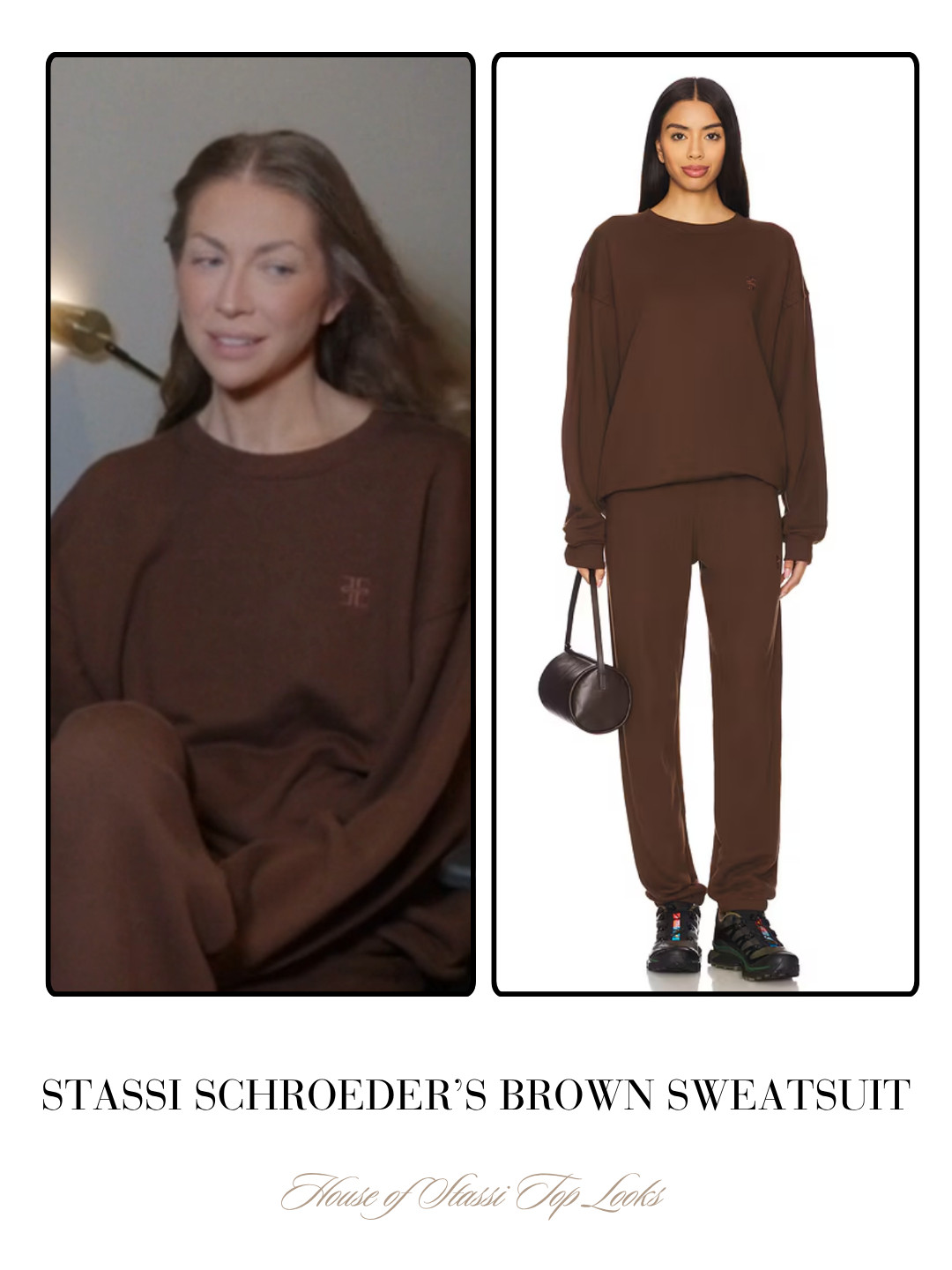 Stassi Schroeder's Brown Sweatsuit on House of Stassi Season 1 Episode 2 

 