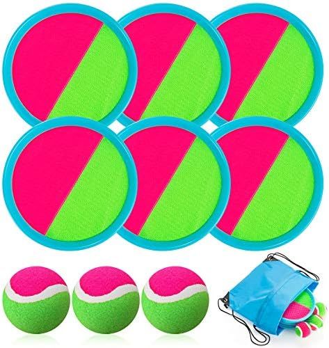 Toss and Catch Ball Set, Catch Game Toys for Kids, Beach Toys Paddle Ball Game Set with 6 Paddles... | Amazon (US)