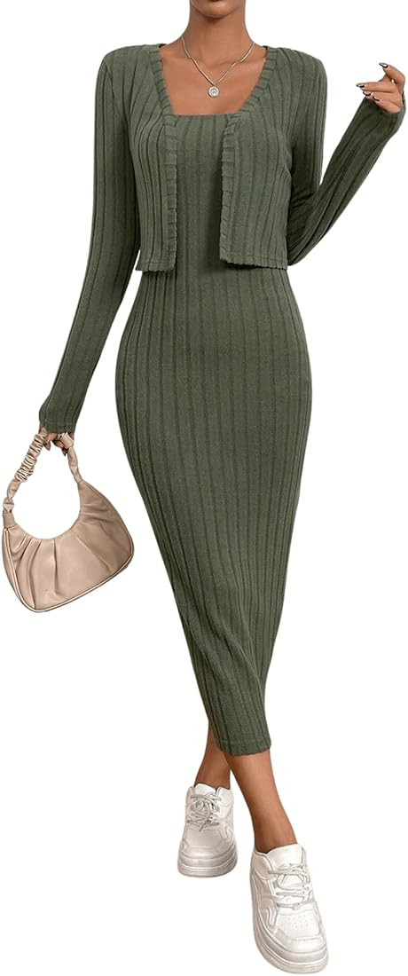 Visit the MakeMeChic Store
MakeMeChic Women's 2 Piece Outfits Sleeveless Tube Maxi Dress and Open Fr | Amazon (US)